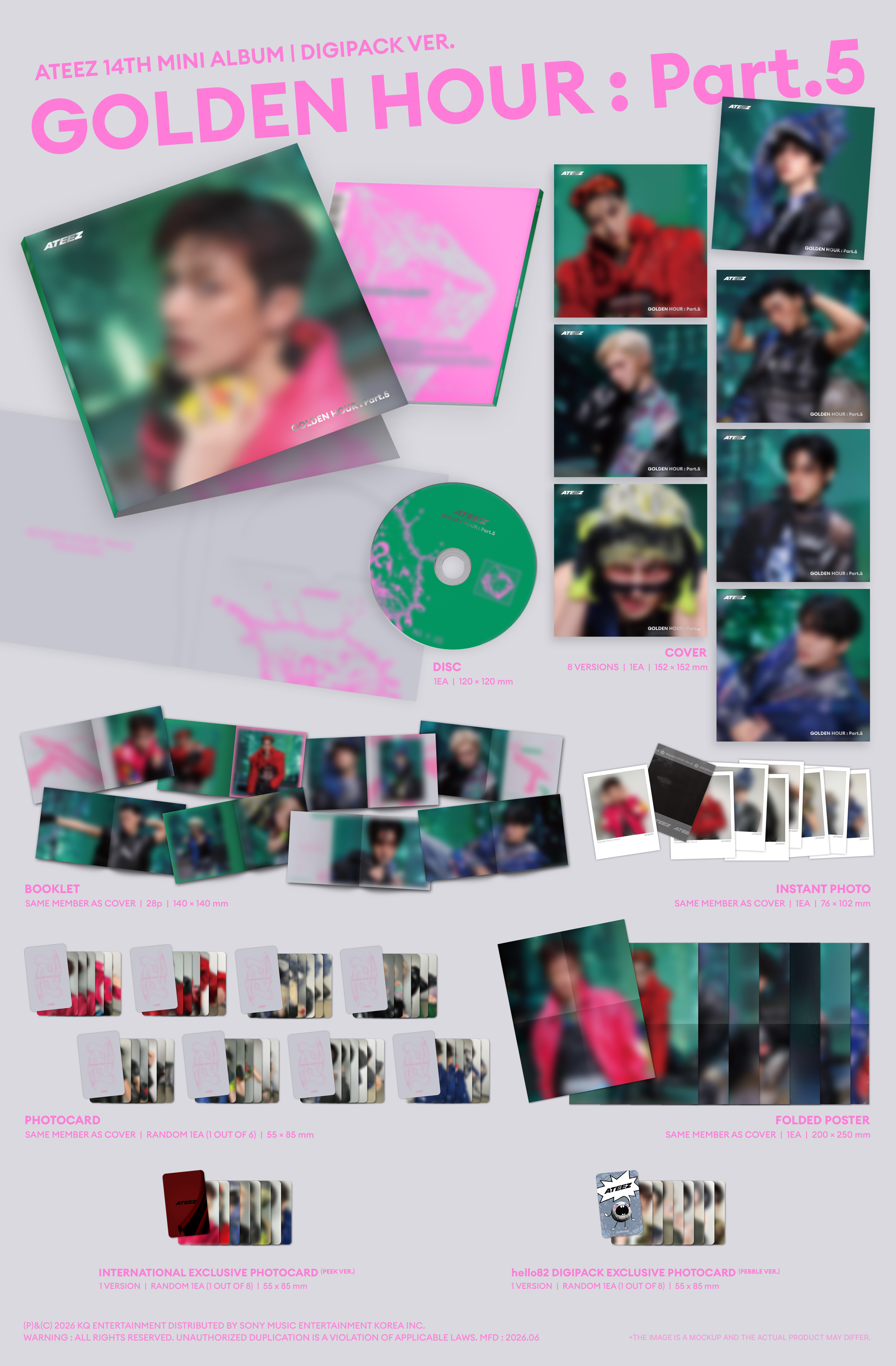 ATEEZ GOLDEN HOUR Part 4 Member Digipack